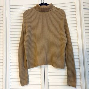 Pierre Cardin Camel Ribbed Turtleneck Sweater